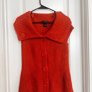 JJ BASICS Bright Orange Knit Sweater Vest